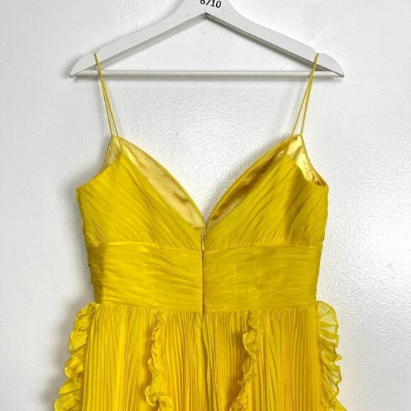 MAC DUGGAL Ruffle Chiffon Gown in Sunshine Size US 6 - Picture 7 of 11